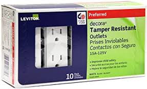 Tr and wr designations provide visual identification. Leviton T5325 Wmp 15 Amp 125 Volt Tamper Resistant Decora Duplex Receptacle Straight Blade Grounding White M22 Straight 125 V 2 Pole 3 Wire 10 Pack Amazon Com