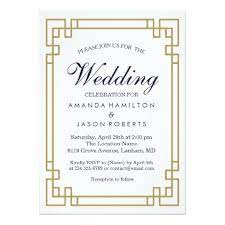 Elegant Geometric Golden Frame Wedding Invitation Zazzle Com Geometric Wedding Invitation Wedding Frames Nautical Wedding Invitations