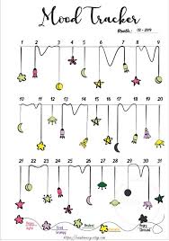 Mood Tracker Printable Template Monthly Mood Track Mood