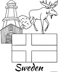 Get crafts, coloring pages, lessons, and more! Sweden Flag Moose Coloring Pages Printable