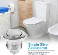 2 pulsanti per lo scarico del WC, 38 mm, a pressione singola, testa  rotonda, pulsante cromato per sciacquone, kit di ricambio per bagno e  riparazione ...