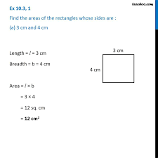 If a ps_null pen is used. Ex 10 3 1 Find Areas Of Rectangles Whose Sides Are A 3 Cm