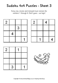 Come back every day for a fresh new online sudoku puzzle! Sudoku 4x4 Puzzle 3 Sudoku Puzzles For Kids Logic Puzzles