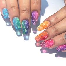 Check out our aesthetic nails selection for the very best in unique or custom, handmade pieces from our acrylic & press on nails shops. Acrylic Nails Rainbow Aesthetic Nail Pattern And Nails Image 7069178 On Favim Com