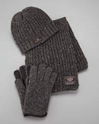 Ugg Australia Hat Scarf Gloves Box Set Gray Australia Hat Knitted Gloves Uggs