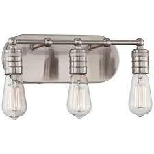 Muse Collection 14 1 4 W Brushed Nickel 3 Light Bath Light 2y633 Lamps Plus In 2021 Bathroom Lighting Brushed Nickel Bathroom Industrial Bathroom Lighting