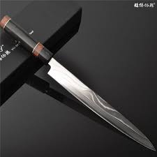 27cm Yanagi Sushi Knife Damascus Steel Kitchen Sashimi Knife Ebony Handle Vg10 Blade Sharp Stainless Steel Knife Freeship Chef Knife Damascus Chef Knives Knife