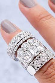Chunky Diamond Rings Stacked Diamond Wedding Bands Diamond Wedding Bands Wedding Bands