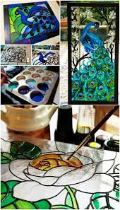 How To Make Faux Stained Glass With Acrylic Paint And Glue Whoot In 2021 Stained Glass Diy Stained Glass Crafts Stained Glass Projects