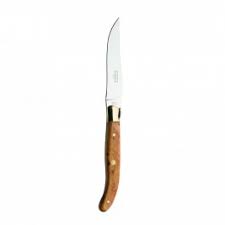 Laguiole Steak Knife Light Horn Brass Bolster Set Of 6 Laguiole Guy Degrenne
