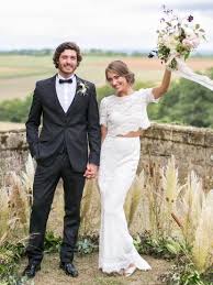 A lace wedding dress with sleeves is ideal for the romantic bride, while a mermaid gown with bell sleeves is dreamy and. Two Piece Mermaid Wedding Dresses Short Sleeve Lace Beach Wedding Dress Sheergirl