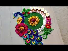 Peacock Rangoli Designs For Gudi Padava Satisfying Sand Art Youtube In 2020 Free Hand Rangoli Design Rangoli Designs Colorful Rangoli Designs