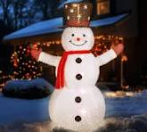 5FT Lighted Popup Snowman Christmas Decoration, Large White Plush Snowman  with Detachable Warm Lights for Holiday Garden Lawn and Front Yard Indoor  ...