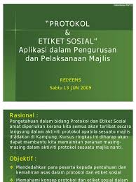 Program dan aturcara pentadbiran mengikut amalan protokol. Ceramah Protokol