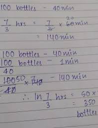 How many hours in 350 minutes? An Automatic Machine Can Fill 100bottles In 40 Minutes How Many Such Bottles Can It Fill In 7 3 Brainly In