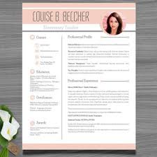 Resume Template Cover And Reference Letter Peach Color Teacher Resume Template Resume Template Reference Letter