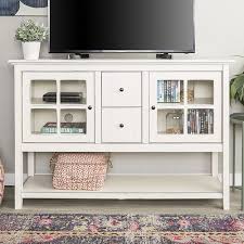Walker Edison Transitional Tv Stand Buffet For Tvs Up To 55 Antique White Bb52c4ctawh Best Buy In 2020 Living Room Tv Stand White Tv Stands Living Room White