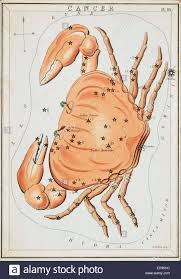 Cancer Astronomical Chart Showing Crab Forming The