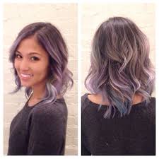 Bleached Brunette Hair With Grey Toner And Manic Panic Pastel Blue And Purple Into Sky Blue And Lavender Short Hair Balayage Hair Styles Baliage Hair