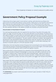 Questions to ask in your paper. Government Policy Proposal Example Essay Example