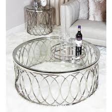 This rectangular glass and chrome coffee table adds a classy dimension to the home. Willow Chrome End Table Modern Contemporary Glass Coffee Tables