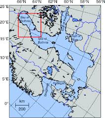 the baltic sea area in polar stereographic projection with