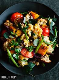Herbstlicher Brotsalat Aus Der Krautkopf App Rezepte Vegetarisches Essen Rezeptideen