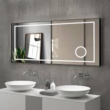 Chrome metal frame bathroom wall mirror matches with all kinds of bathroom linen cabinets, side wall mount cabinets, and bathroom vanities. Rectangle Framed Bathroom Mirrors Led Mirrors Bath Kitchen Decoraport Usa