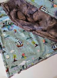 Neverland Mermaid Lagoon Peter Pan Gender Neutral Custom Minky Etsy Baby Blanket Gift Blanket Gift Minky Baby Blanket