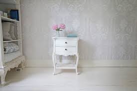 Two drawers are decorated with a honeycomb effect on the front for some textural appeal, and slim metal handle. Provencal 2 Drawer White Rattan Bedside Table Shabby Chic Style Bedroom Sussex By The French Bedroom Company Houzz