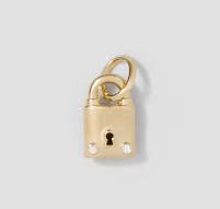 Personalized Small Lock with Two Diamonds