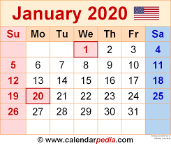 Usa Holidays Calendar January 2020 June Calendar Printable Calendar Word August Calendar