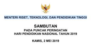 Amanat tahun baharu pendidikan untuk semua, menteri pendidikan malaysia. Download Teks Pidato Menrisktekdikti Dalam Peringatan Hardiknas 2019 Informasiguru Com