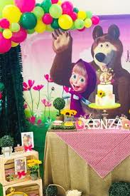 Masha And The Bear Birthday Party Ideas Photo 1 Of 22 Bear Birthday Party Woodland Birthday Party Girls Birthday Party Themes