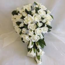 Maybe you would like to learn more about one of these? Teardrop Georgina Foam Rose Bouquet Ivory Village Green