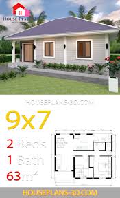 Keep heavy and large pieces at the end of the bathroom. House Plans 9x7 With 2 Bedrooms Hip Roof House Plans 3d