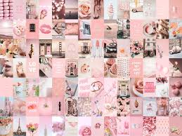 80 pcs boujee pink photo collage kit hot pink aesthetic baddie room decor teen. 100 Pcs Pink Collage Kit Wall Decor Aesthetic Blush Pink Etsy Canada