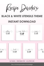 Recipe Binder Dividers Recipe Binder Printable Sections Etsy Diy Recipe Binder Printables Recipe Binder Kit Homemade Recipe Books