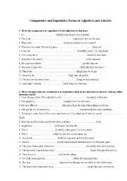 The Comparison Of Adjectives And Adverbs Adverbs Adjectives Adverbs Worksheet
