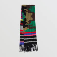 Ski brrr berry black knit hat $35.00 bigtruck® u.s. Burberry Striped Camouflage Chunky Knit Cashmere Wool Scarf In Multicolour Modesens