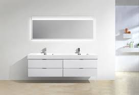 Double bathroom vanities wide selection, good quality, modern & traditional style.storage space underneath the double sink gives our two bathroom set a dual purpose. Bliss 80 High Gloss White Wall Mount Double Sink Modern Bathroom Vanity