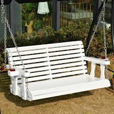 Front porch antique deacon's bench. Freeport Park Delia 2 Person Outdoor Porch Swing Bench With 2 Built In Cup Holders Slatted Design Chains Included White Reviews Wayfair