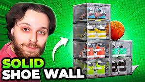 Amazon.com: 7 code Thicken & Sturdy Clear Shoe Storage Organizer with  Magnetic Door, Stackable Boxes for Closet, Foldable Shoe Rack for Sneaker  Boot Container, Plastic Shoe Cabinet Shoe Box 6 Pack, Black :