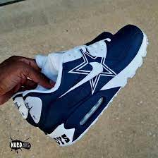 Navy Cowboys Am90 In 2021 Cowboy Shoes Dallas Cowboys Shoes Sneakers Men Fashion