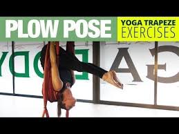 Yoga Trapeze Exercise Upside Down Plow Pose Upper Body Strength Yoga Trapeze Yoga Trapeze Exercises Aerial Yoga Poses
