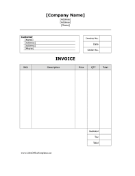 You'll also get a variety of templates and sample documents for libre office that you can use for free. Company Invoice