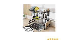 Check this directory and buy anything you like! Amazon Com Gaojunmei Stainless Steel Kitchen Sink Rack Drain Dish Rack Cutlery Storage Rack Suitable For Home And Kitchen Black 65cm