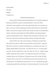 This works for academic writing, too! Argumentative Essay Rough Draft 1 Borderline Personality Disorder Personality Disorder