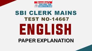 SBI CLERK MAINS TEST NO-14667 ENGLISH - YouTube