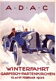 1925 A D A C Winterfarht Garmisch Partenkirchen Germany Vintage Travel Sport Poster Retro Poster Plakat Oldtimer